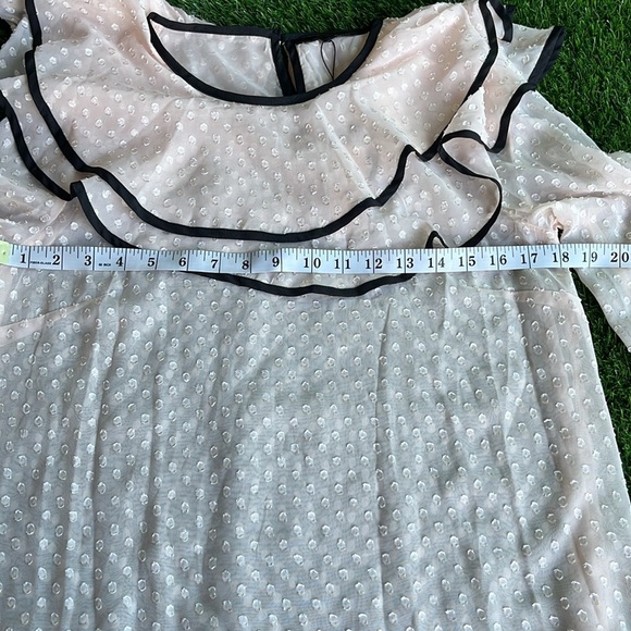MAX SPORT Top Ruffle Sheer with Underlay Cocktail Dress size small - Picture 3 of 6